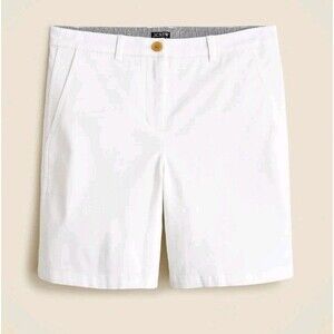 J. CREW 7" Heritage Shorts White Stretch Chino Pockets Size 4 CI578 NWT